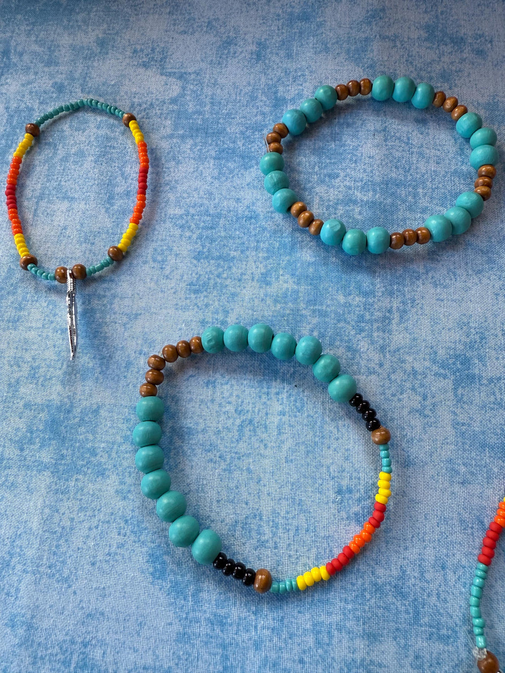 Beaded Turquoise and seed bead Native American inspired breacelets handmade