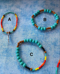 Beaded Turquoise and seed bead Native American inspired breacelets handmade