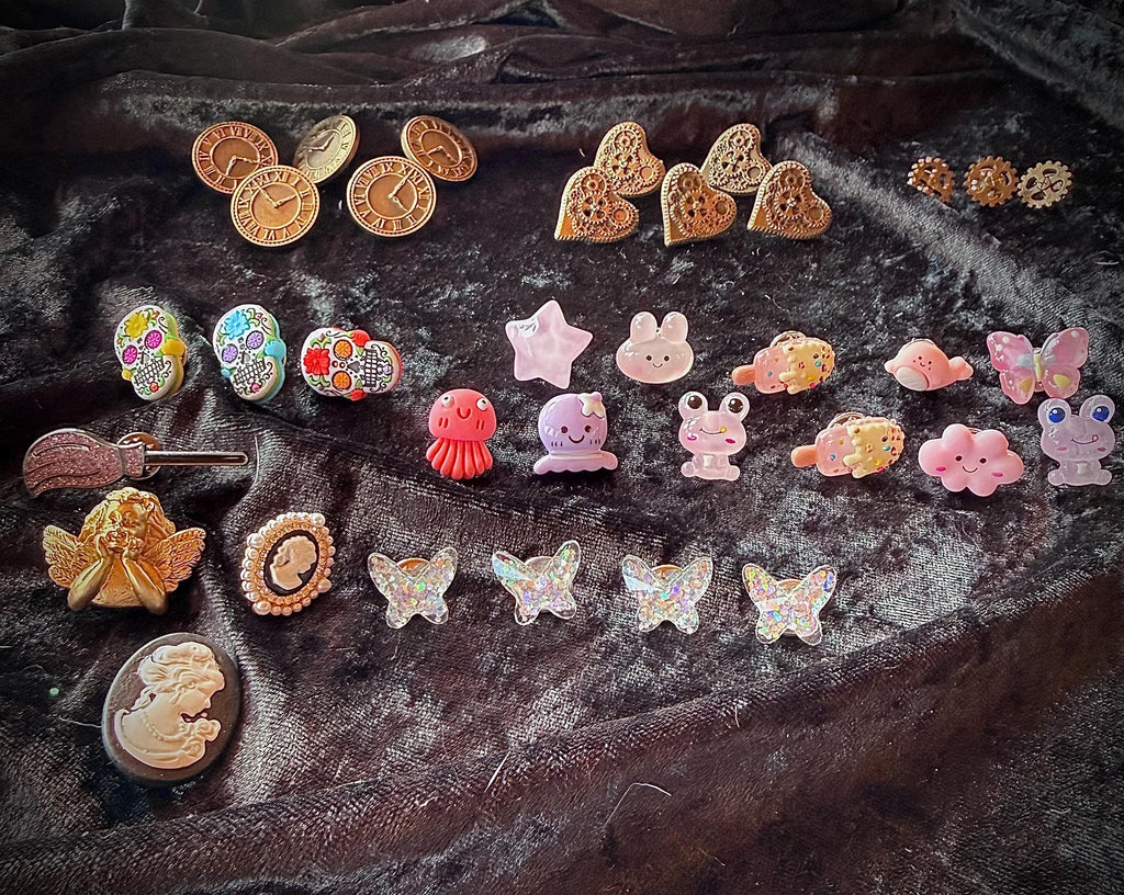 Button Back Pins Handmade skulls kawaii gear