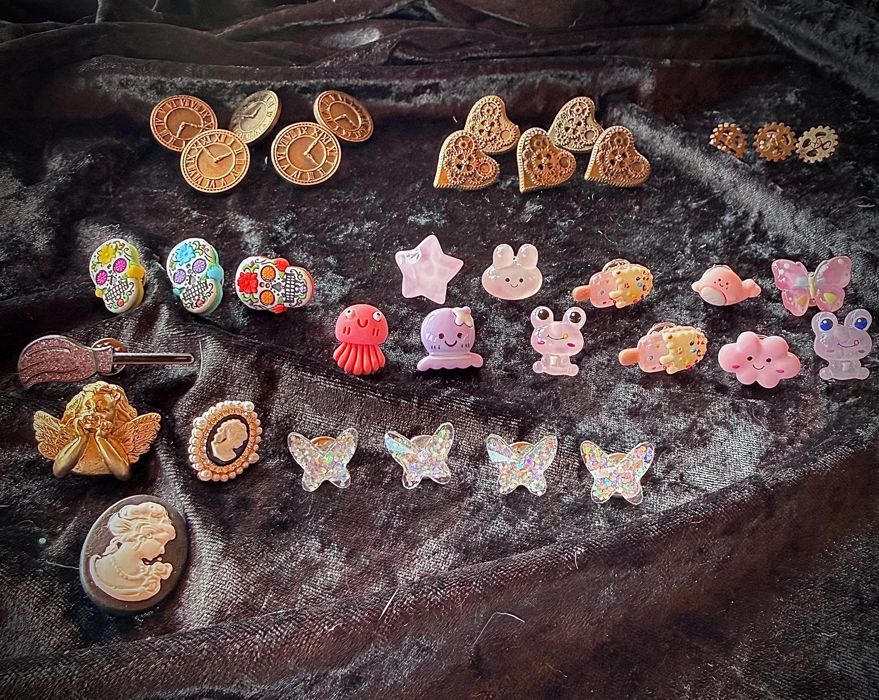 Button Back Pins Handmade skulls kawaii gear